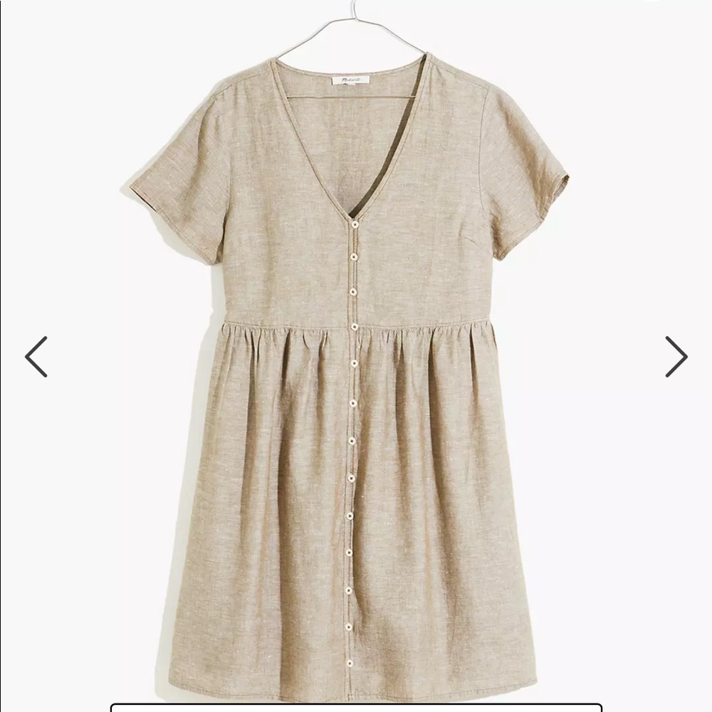 Madewell Linen-Blend Alexandra Button-Front Dress